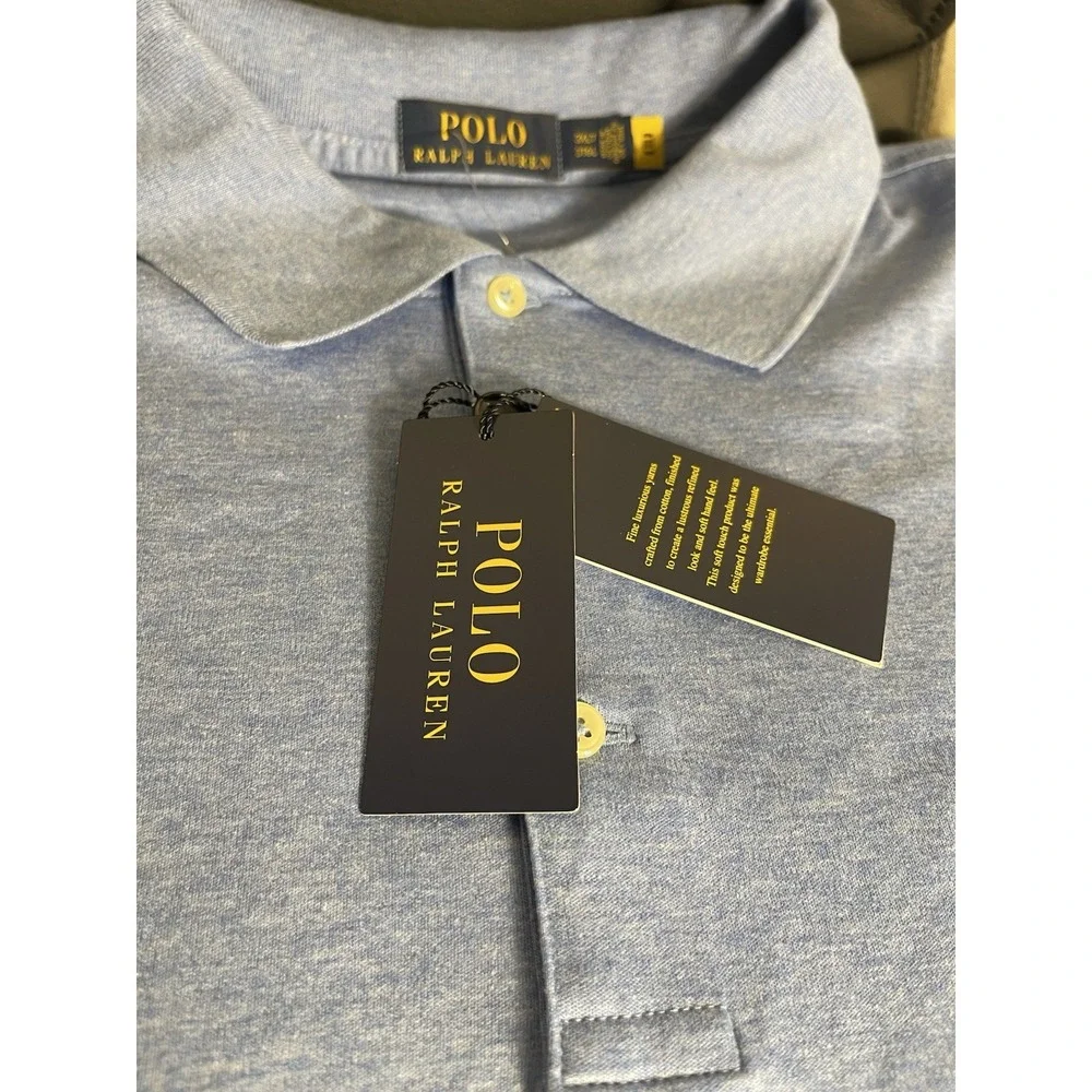 Ralph Lauren Polo Men's Big & Tall Size 4XL Soft Cotton Polo Shirt Blue New $125